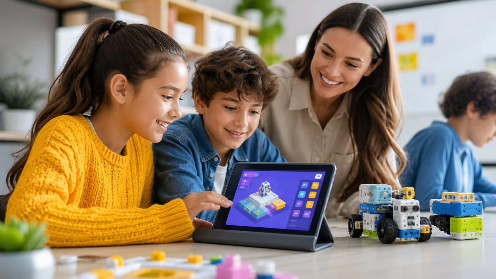 Children learning technology and artificial intelligence through guided challenges